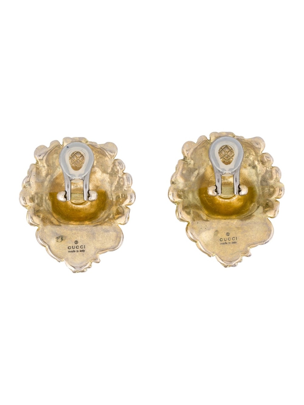 Gucci Gold Lion Head Crystal Stud Earrings - Picture 3 of 5